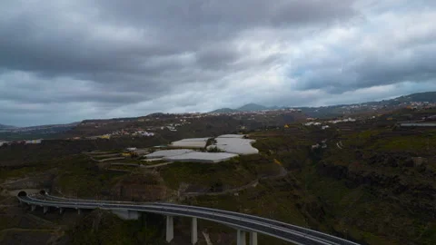 Nice aerial hyperlapse over the Silva bridge Stock Footage 245656182
