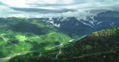 Nice aerial view of the mountain gorge. Stock Footage 157240358