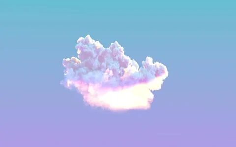 Nice alone sundown cloud , digital nature 3D rendering Stock Illustration