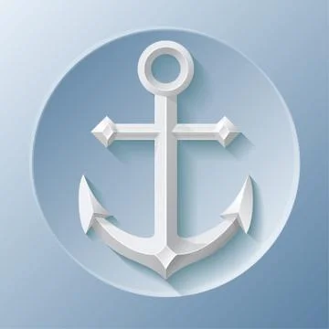 Nice anchor icon with shadow on blue Stock Illustration