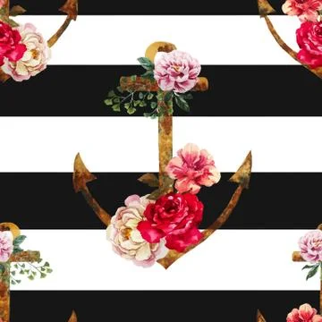 Nice anchor pattern Stock Illustration