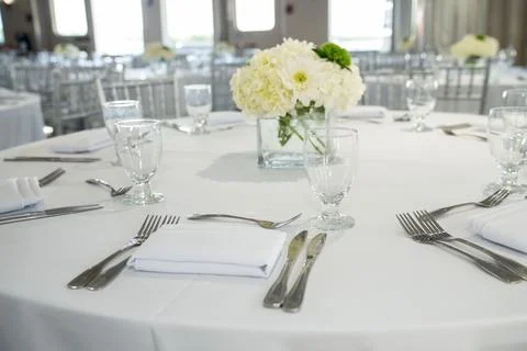 Nice and elegant place setting for an upscale wedding event cocktail receptio Photos