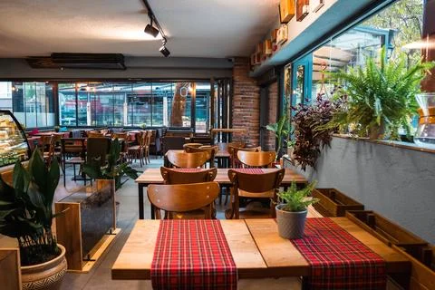 Nice and empty coffee shop Foto stock