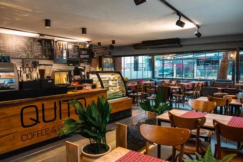 Nice and empty coffee shop Foto stock