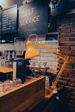 Nice and empty coffee shop Foto stock