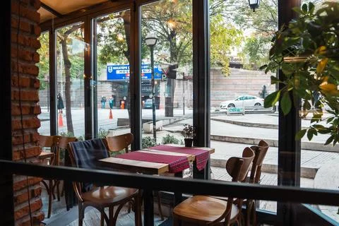 Nice and empty coffee shop Foto stock