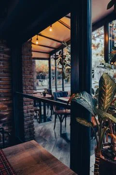 Nice and empty coffee shop Foto stock