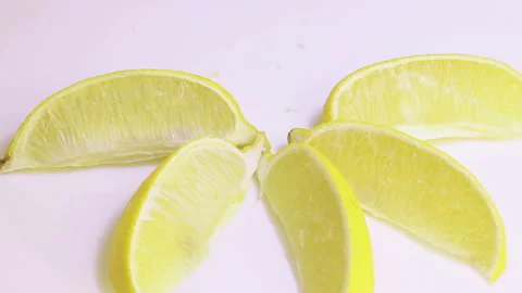 Nice Animated Composition With Lemon Wedges Stock Footage 114008365