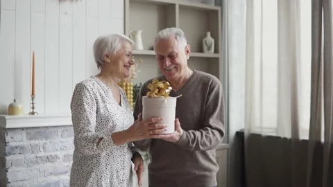A nice anniversary gift for two lovers who have lived many happy years together Stock Footage 171937078