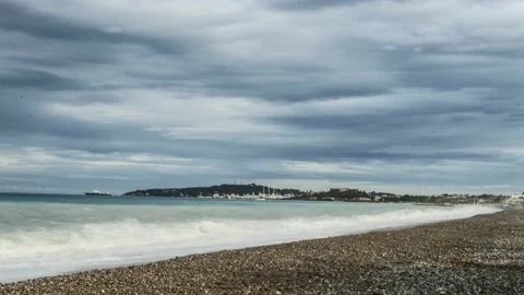 Nice-Antibes big waves 2 Video stock 138342418