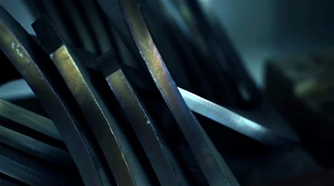 Nice arranged metal plates Stock Footage 34929655
