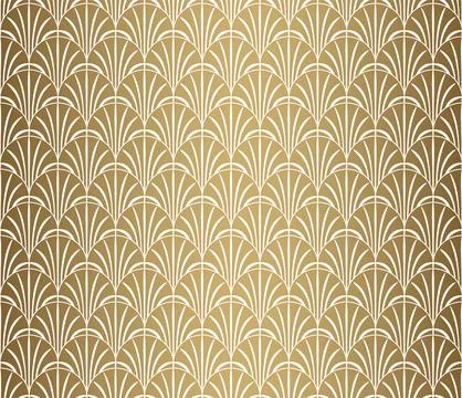 Nice Art Deco Gold Pattern Illustrazione stock