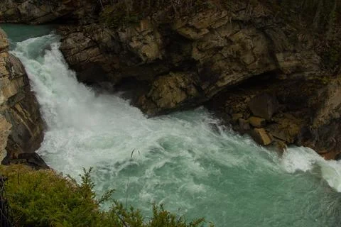 Nice Athabasca waterfall in Canada. Stock Photos