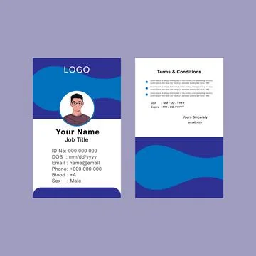 Nice Awesome Good to See ID Card Design Stock Illustration