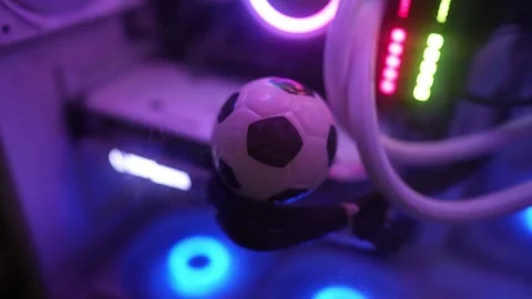 Nice ball on the computer desktop case Stock Footage 290945254