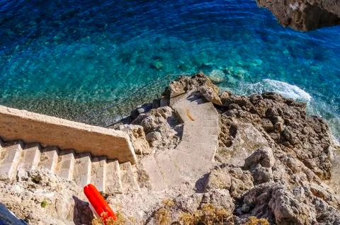 Nice beach in Monetcarlo Stock Photos