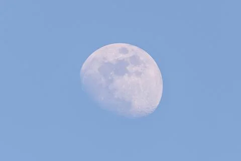 Nice big moon captured during the day few days before full-moon Stock Photos