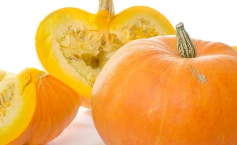 Nice big pumpkins cut into quarters Stock-Fotos