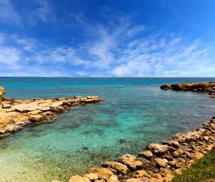 Nice blue lagoon Stock Photos