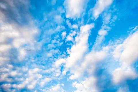 Nice blue sky with many small white clouds Stock Photos