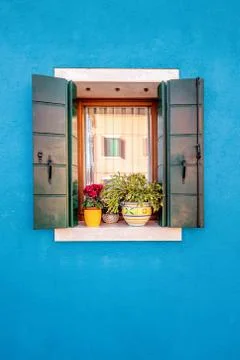 Nice blue wall Stock Photos