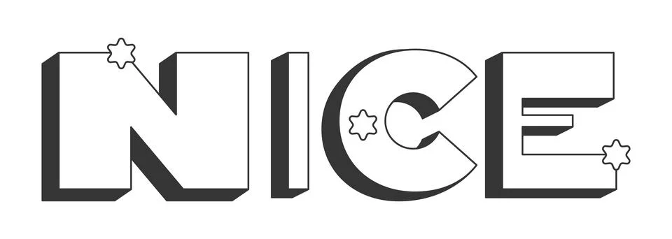 Nice bold black and white 3D text Stock Illustration