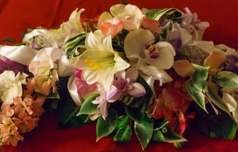 Nice bouquet for decorating a table of artificial flowers. Stock-Fotos