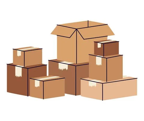 Nice boxes stack Stock Illustration