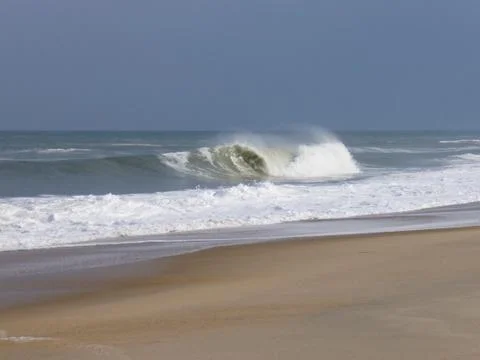 Nice breaking wave in Delaware Stock Photos