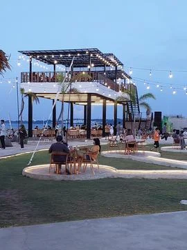 Nice Cafe on the beach Stock Photos