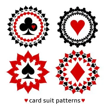 Nice card suit round patterns Stock Illustration