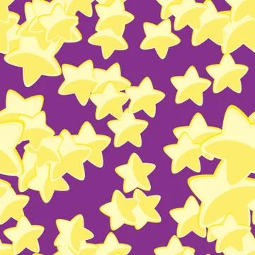 Nice cartoon star pattern with different stars icons on dark background Stock Illustration