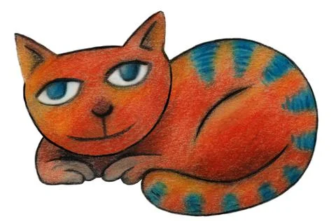 Nice cat lying down Stock Illustration