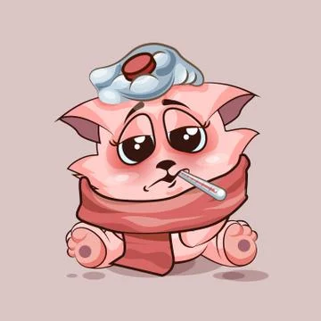 Nice cat sick Stock Illustration