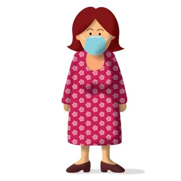 A nice character with protective mask Stock Illustration