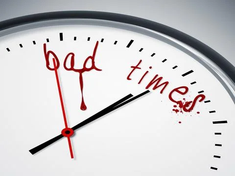 A nice clock with bad times and blood Stock Illustration