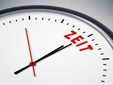 A nice clock with the german word Zeit in red Stock Illustration
