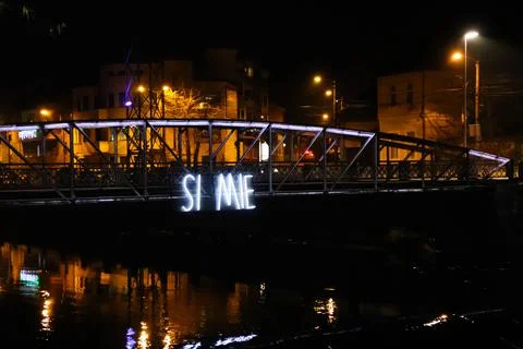 Nice close up of a bridge night time Stock Photos