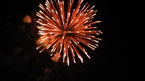 Nice close up firework in dark sky for Christmas and New Year Stock Footage 89204280
