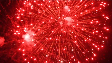Nice close up firework in dark sky for Christmas and New Year Stock Footage 89512808