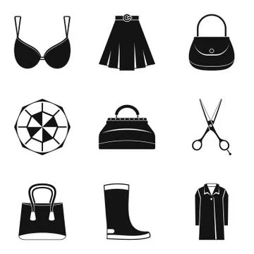 Nice clothes icons set, simple style イラスト素材