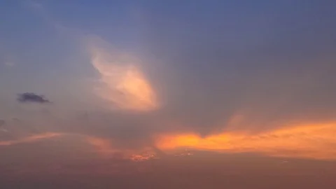 Nice clouds formation with sunset light effect in sky, Time lapse Stock Footage 126715008