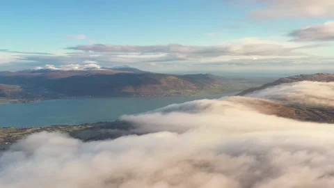 Nice Clouds moving over Cooley Mountains, Co Louth, Ireland Stock Footage 235941825