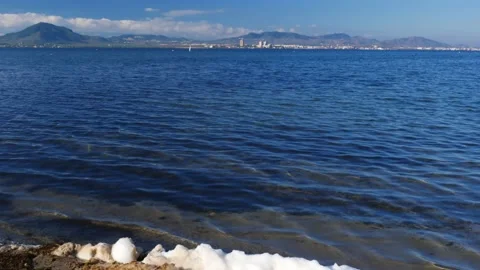 From a nice coastline to a polluted shore Video stock 136900491