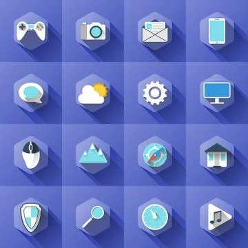 Nice collection of modern icon. 스톡 일러스트