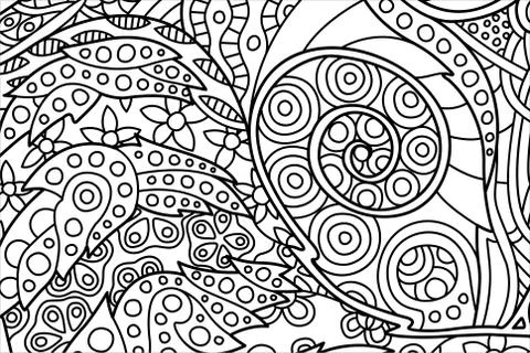 Nice coloring book page with decorative spiral Stock Illustration