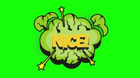 Nice comic style bubble explosion animation on green screen Stock Footage 314419557