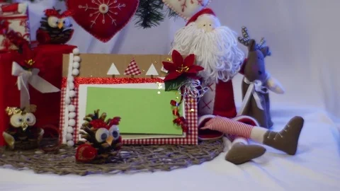 Nice Composition From Red Ranta With White Beard, a Festive Frame, Hand Made Stock Footage 72886601