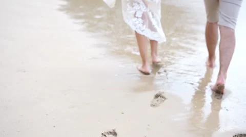 Nice couple on the beach. Stock Footage 60780220