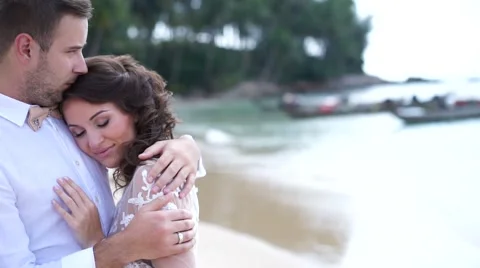 Nice couple on the beach. Stock Footage 60781241